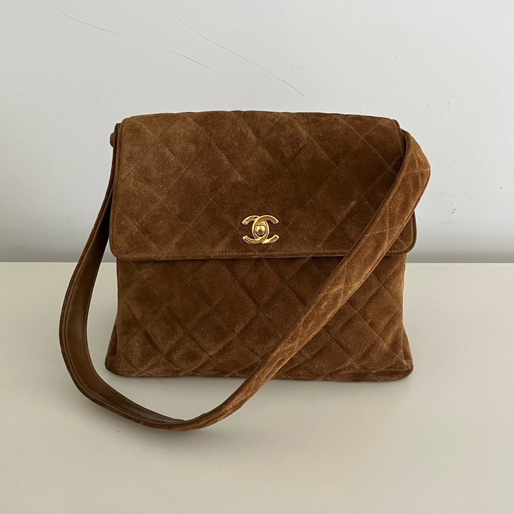 Vintage Chanel Suede Shoulder Bag